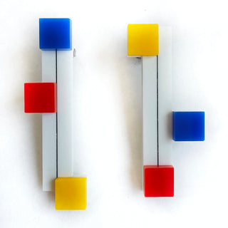 Mondrian inspiration earrings