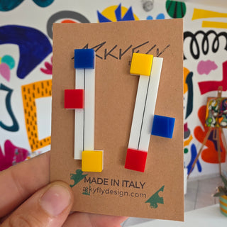 Mondrian inspiration earrings