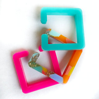 Triple Square Fluo Ear Cuff