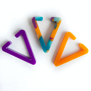 Triple Triangle Ear Cuff in Orange and Purple